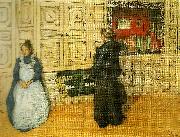 Carl Larsson mor och dotter oil painting on canvas